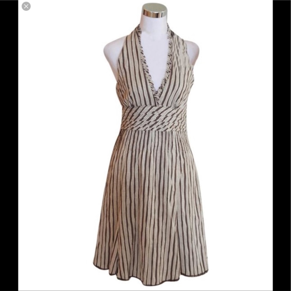 Alberto Makali ruffled halter dress